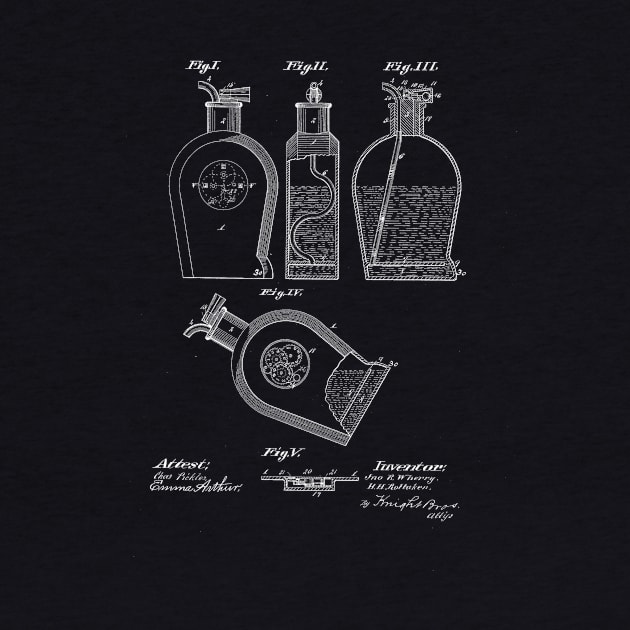 Measuring Bottle or Flask Vintage Patent Drawing by TheYoungDesigns